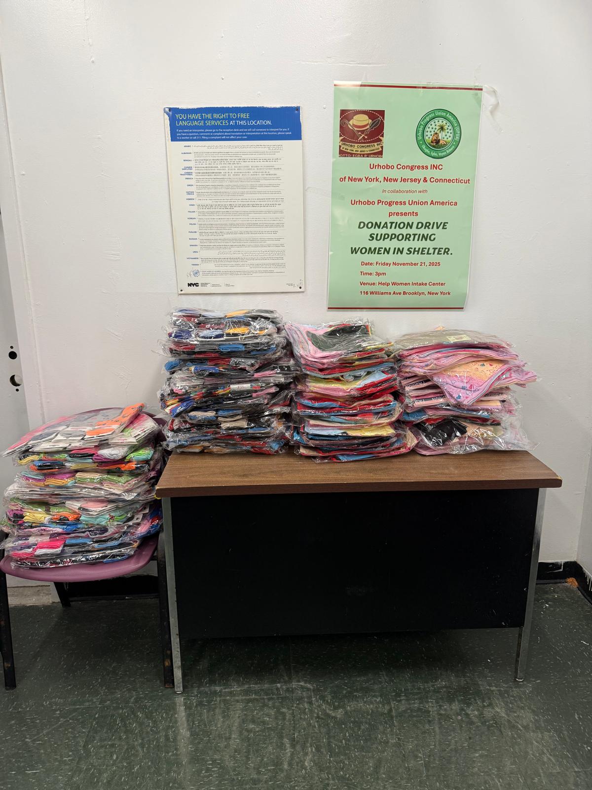 Urhobo Congress Connecticut Women in Shelter
